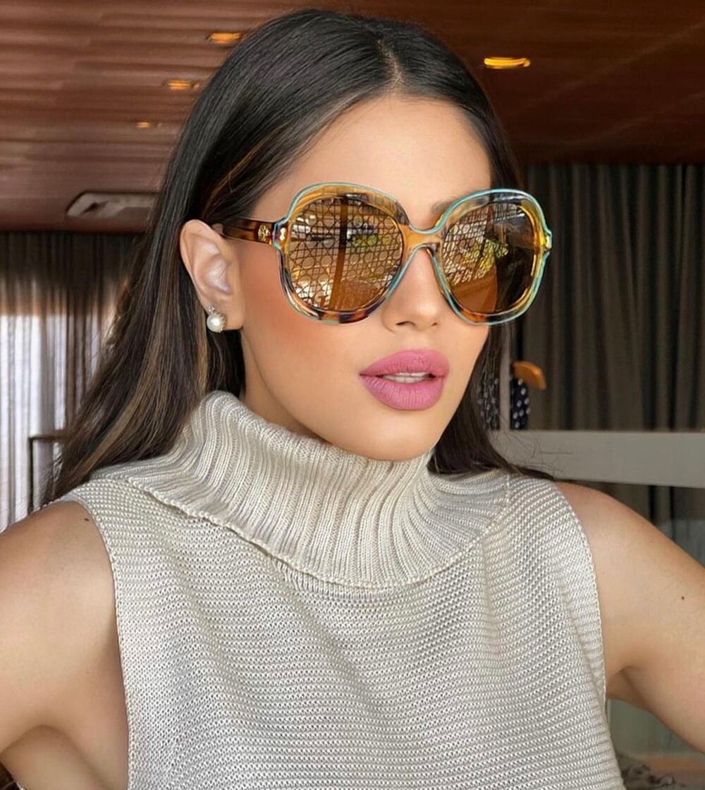 NEW Gucci GG1240S Havana Turquoise Trim Oversized Sunglasses